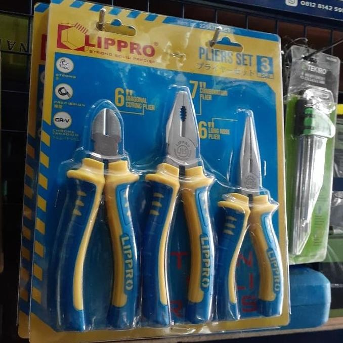 LIPPRO TANG SET ISI 3 PCS TANG KOMBINASI POTONG LANCIP SET LIPPRO JIS