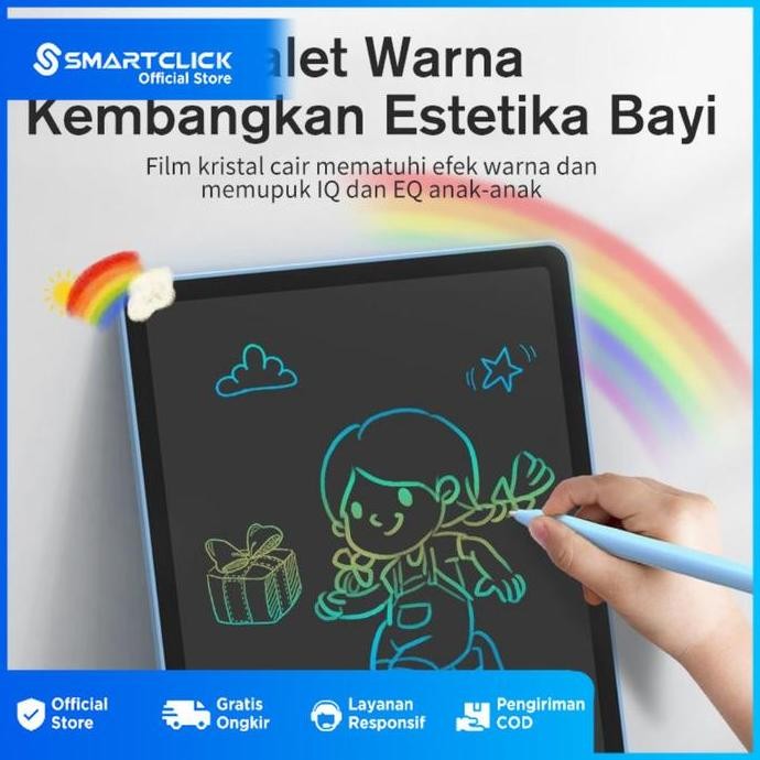 LCD Tablet Anak 16 Inch Berwarna Mainan Papan Tulis Hapus Edukasi Pen Gambar Belajar