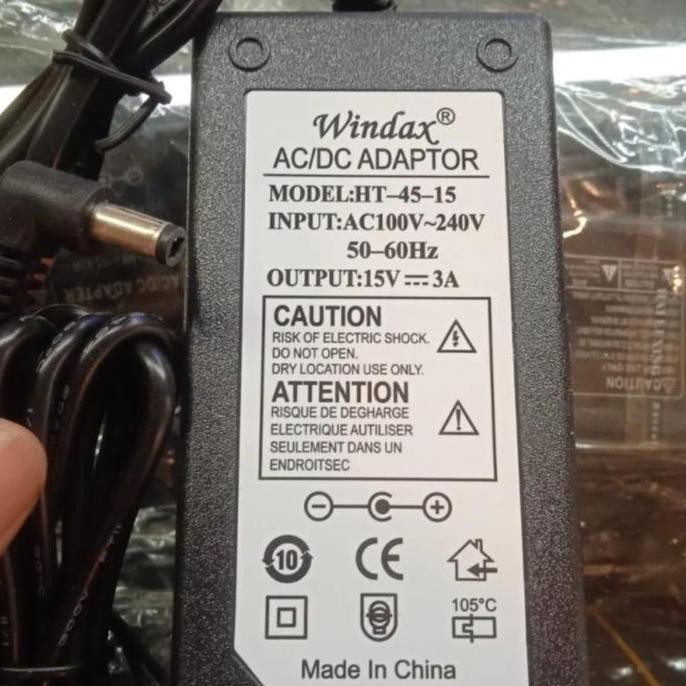 AC/DC Adaptor 15V 3A adapter 15 volt 3 amper MURAH