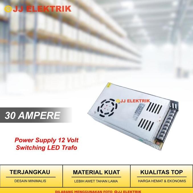 Adaptor Power Supply 12V 30A Switching LED Trafo 30 Ampere ASLI