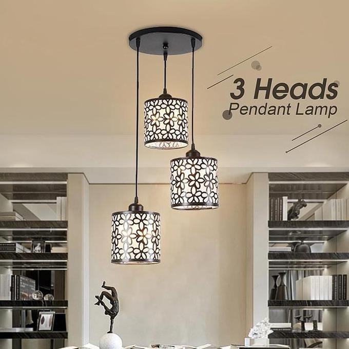 E.Home Lampu Gantung Led 3 Kepala Bentuk Kelopak Modern Untuk Dekorasi Ruang Makan / Lampu Hias Gant
