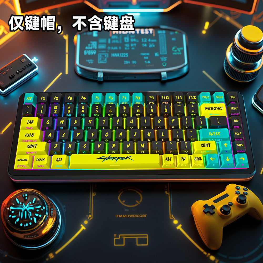 Hot Sale Cyberpunk Keycaps PBT Original Side-Engraved Translucent Mechanical Keyboard Keycaps