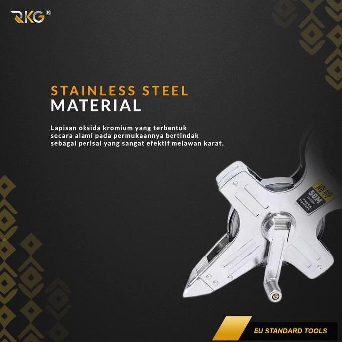 METERAN TANCAP ROLL 50 - 100 METER STAINLESS STEEL ORIGINAL DAN TERPERCAYA