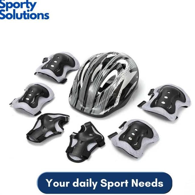 7PCS Helm Deker Sepeda Anak Alat Pelindung Sepatu Roda / Helm Decker Anak Pelindung Scooter / Sepatu