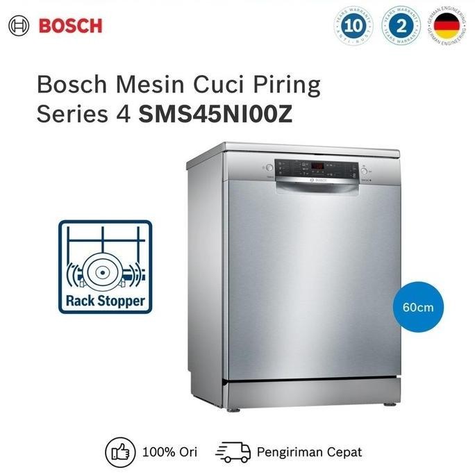 Bosch SMS45NI00Z Free-Standing Dishwasher 60cm Seri 4 Silver Inox