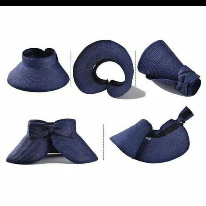 Topi pantai wanita/topi lipat praktis/warna pink