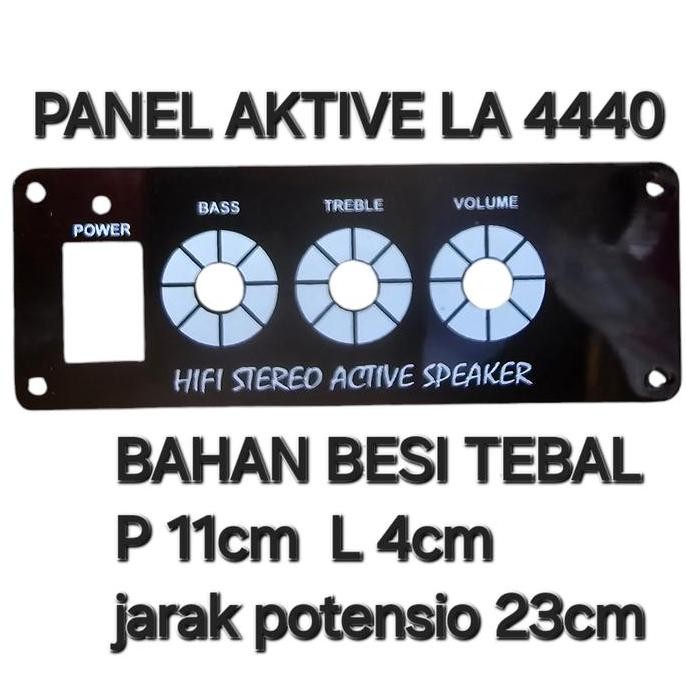 PANEL PAPAN BESI PLAT SPEAKER AKTIVE AKTIFE AKTIF LA 4440 LA4440 STEREO PLATINUM 3 POTENSIO 3 LUBANG