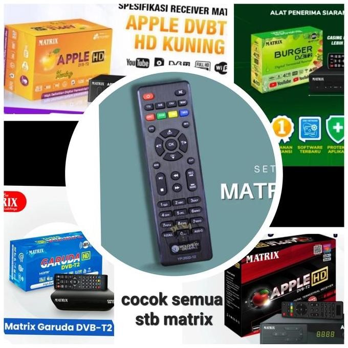 MATRIX REMOTE STB SET TOP BOX APPLE MATRIK GARUDA KUNING COCOK SEMUA STB MATRIX DENGAN DUS KUNING & 