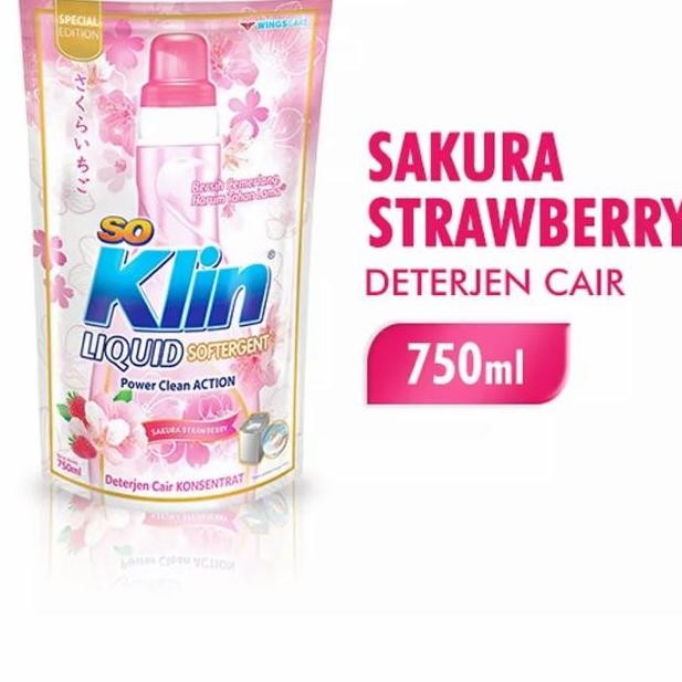 Ready Stock SOKLIN Cair Detergent Sakura Pouch 750ml