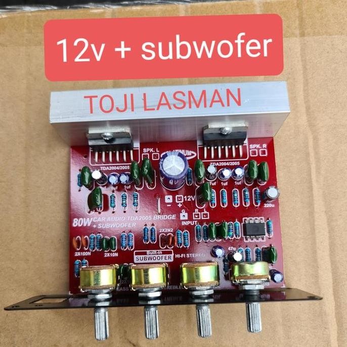 POWER AKTIF STEREO TDA2005 TDA 2005 + SUBW SUBWOFER 12V 12VOLT 12 V