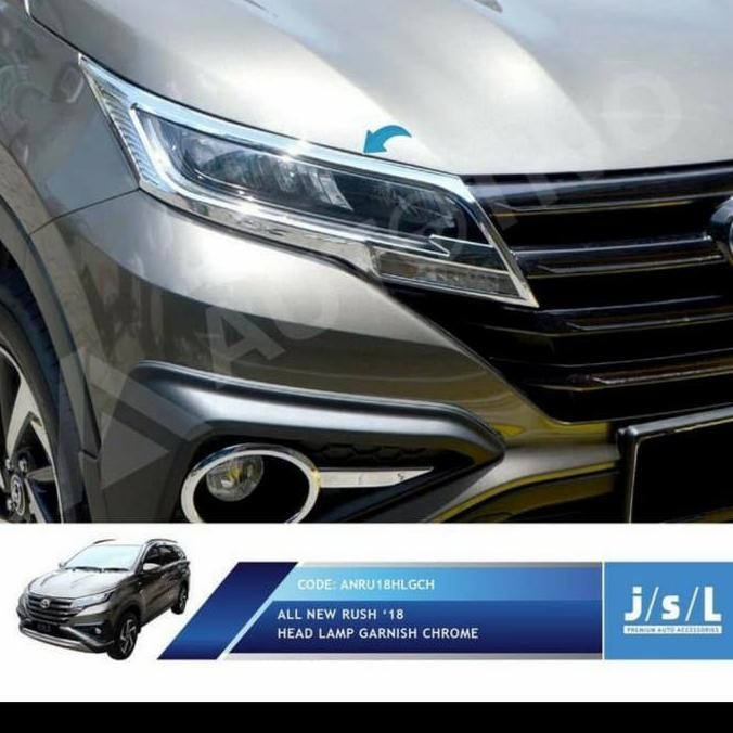 Garnish Head Lamp Lampu Depan All New Rush 2018 2019 2020 Chrome JSL