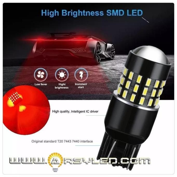 ARSY LED Lampu Rem T20 48 Titik Mobil Calya Sigra Atomic Heatsink Car