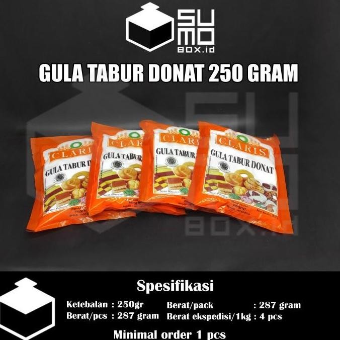 

Gula tabur donat 250gram / Gula halus claris 250gram