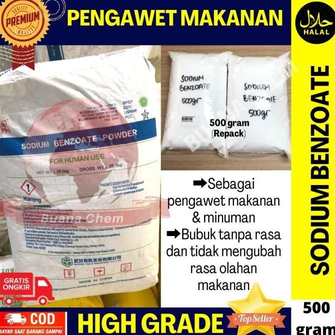 

Sodium Benzoate Food Grade 500gr/ Natrium Benzoat / Pengawet Makanan M