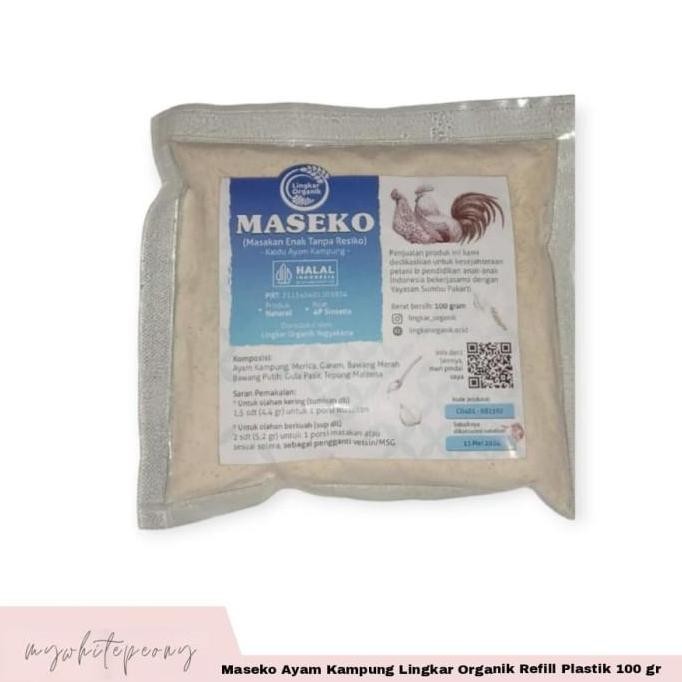

Kaldu Sehat Maseko Ayam Kampung Lingkar Organik Refill Plastik 100gram