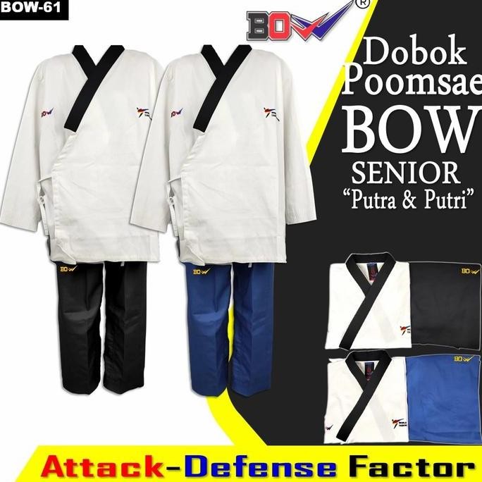 TERBARU Dobok baju taekwondo poomsae poomsae senior BOW Putra dan putri