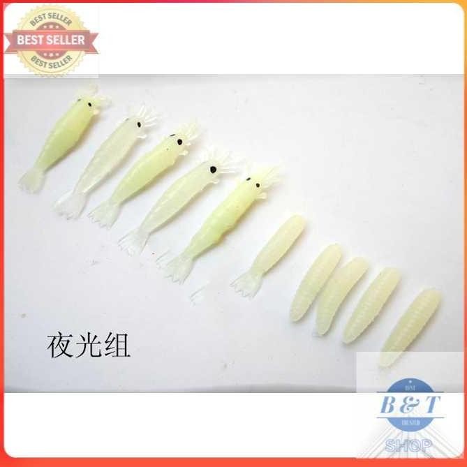 kail pancing set umpan pancingan silikon lengkap LIXADA 100 pcs + box