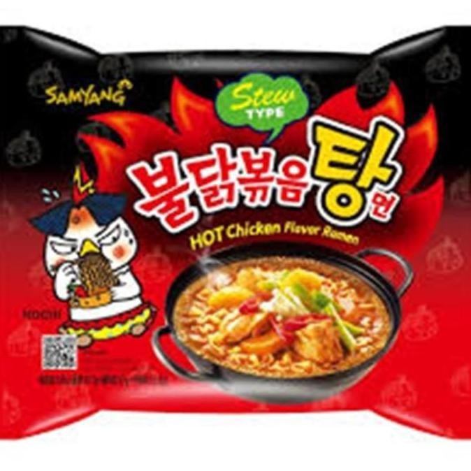 

SamYang Buldak stew HOT CHICKEN RAMEN 145 gram (1pc) HALAL MUI (hitam)