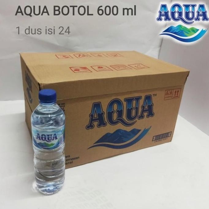 

Aqua botol 600ml air mineral 1 dus isi 24