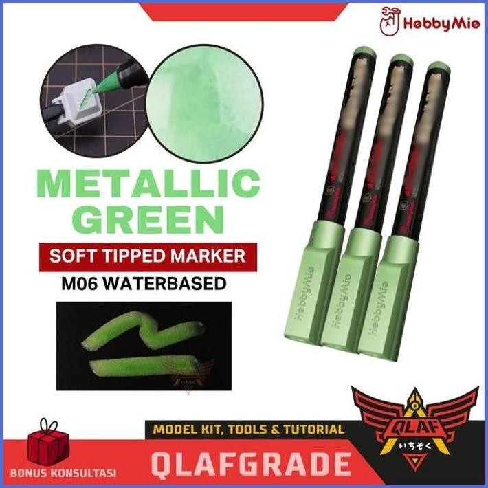 

STOCK NEW SOFT TIPPED MARKER M06 METALLIC GREEN - HOBBY MIO WATER BASED COLOR SPIDOL PANEL LINE GUNDAM TERLARIS