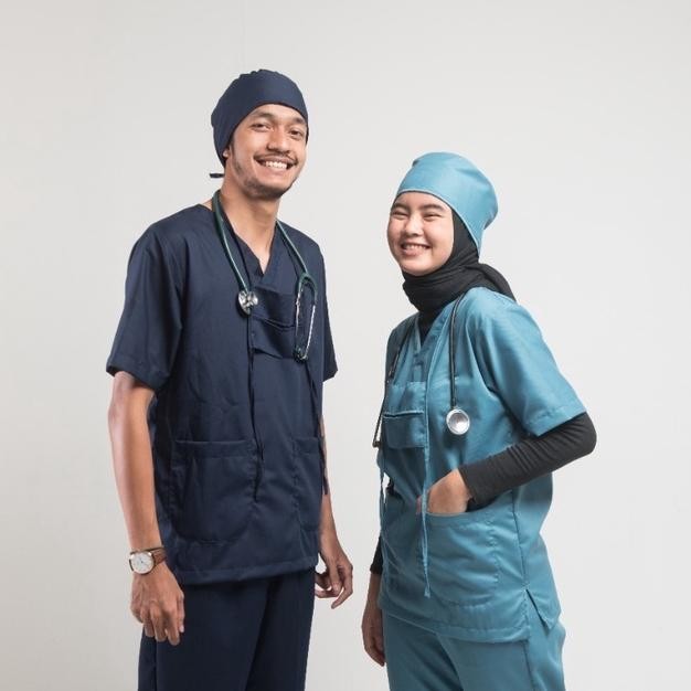 [Free Bordir Nama] Baju Ok Toyobo, Scrub Lengan Pendek, Baju Medis Lengan Pendek Bahan Toyobo