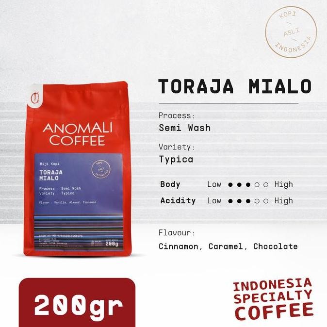 

Anomali Coffee Beans Toraja Mialo 200 Grams TS