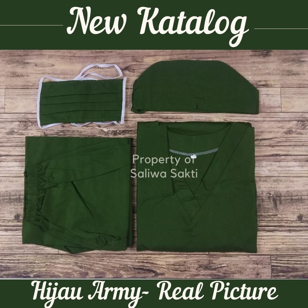 Baju Ok Medis Warna Hijau Army | Hijau Tua | Hijau Lemon Baju Bedah Scrub Lengan Panjang Dan Lengan 
