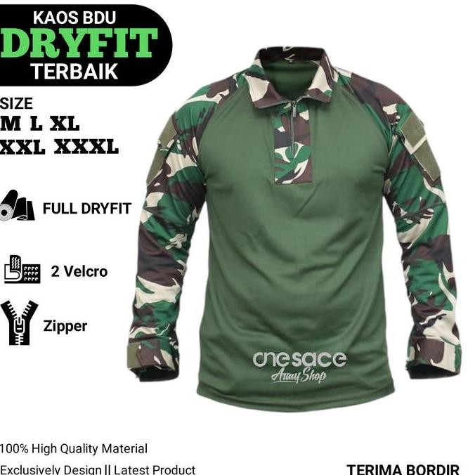 Murah Kaos Loreng Bdu Dryfit Tactical Jersey Kombinasi Terbaru Lengan Panjang/Kaos Baju Olahraga Ful