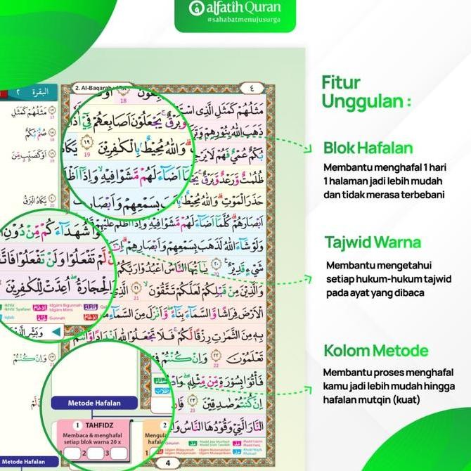 Al-Quran Hafalan Al-Yazid A6 alquran blok warna jaket resleting kecil rasm utsmani Quran mudah hafal