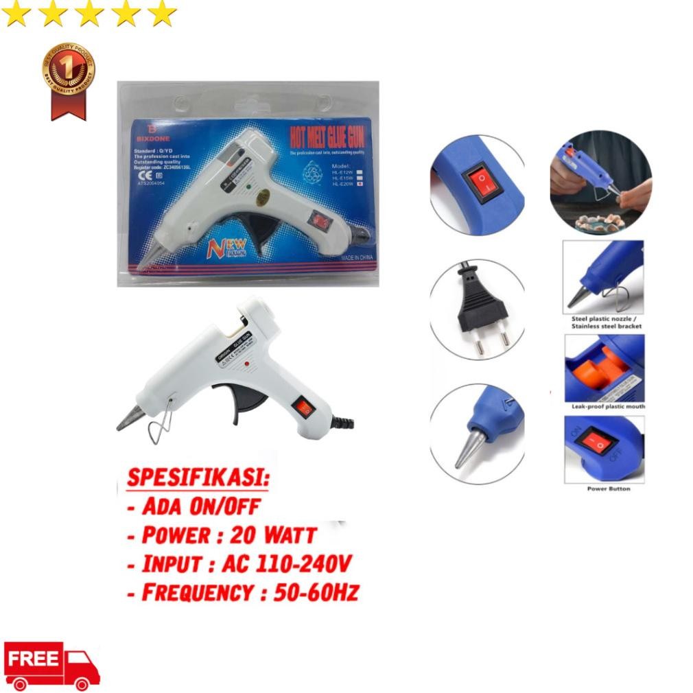 

Premium Alat Lem Tembak - Glue Gun Kecil Fcc 20 Watt On/Off / K E Premium