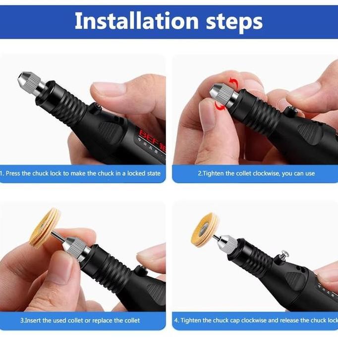 

(COD) Bor Mini 12V DC 15000 RPM Mini Drill Electric Engraver Grinder Gerinda Electrik Listrik / Alat Ukir Kayu /Alat Amplas / Alat Pemotong 20000RPM 25000RPM