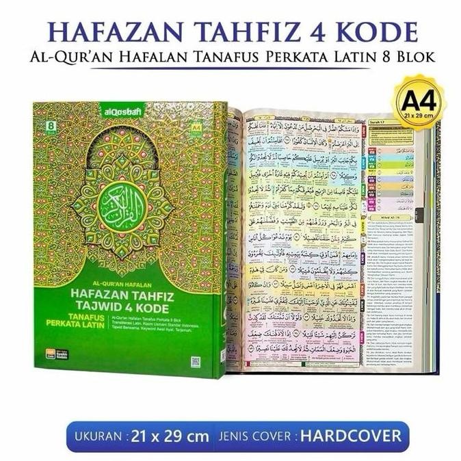 Al quran hafazan 8 blok perkata latin A4 / alquran hafalan A4