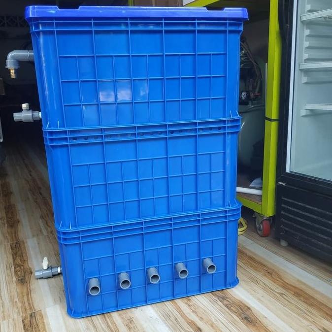 Filter Kolam Jumbo. Filter koi besar. Trickle filter isi media. Gojek