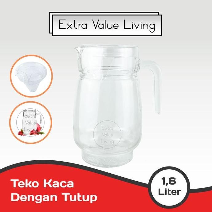 Teko Kaca / Teko Air Panas Dingin Pitcher Lemon Tea Water Jug Ceret