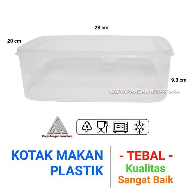 KOTAK MAKAN PLASTIK 3500 ML FOOD CONTAINER BOX PLASTIK MAKANAN PUTIH