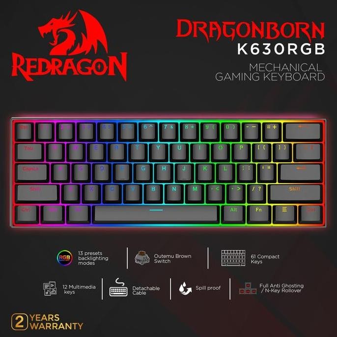 Redragon Mechanical Gaming Keyboard RGB DRAGONBORN - K630RGB