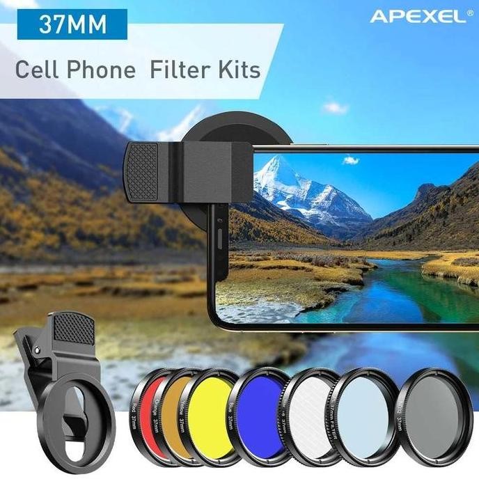 Lensa Filter Kamera Hp Smartphone Nd Cpl 37Mm (7 In 1) + Clip Original Allshop