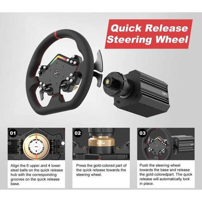 PXN V12 Lite Real Servo Direct Drive Force Feedback Steering Wheel