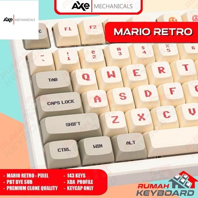 KEYCAP - KEYCAPS - XDA - MARIO RETRO - PIXEL - PBT - DYE SUB