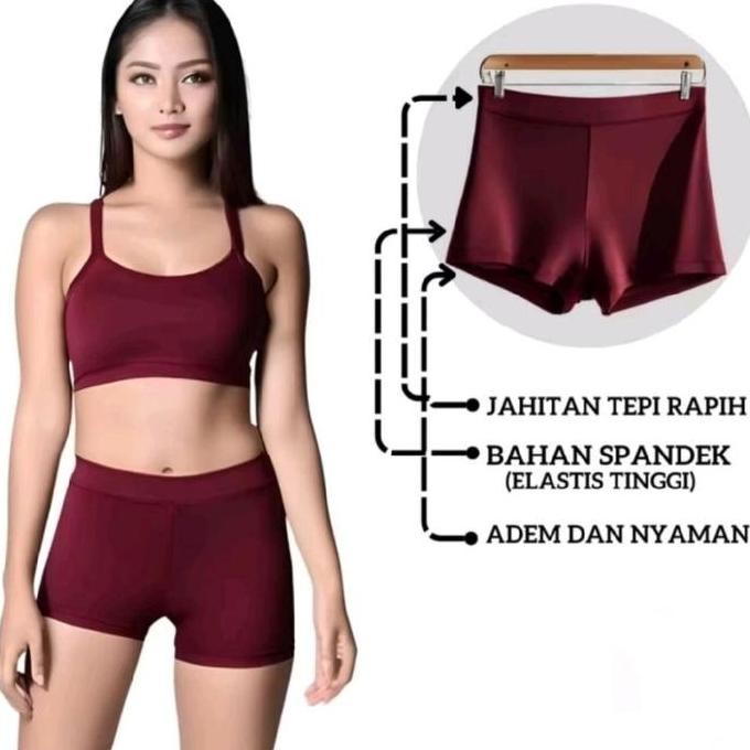 Df257>> Celana Short Pants Wanita Setrit Spandek Jersey  Size Standar & Jumbo / Celana Hot Pants Wan