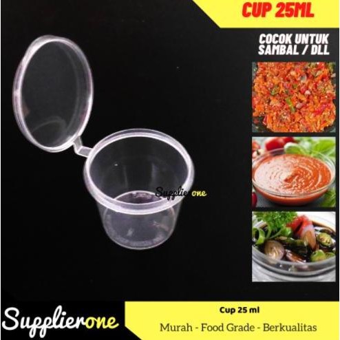 Cup Sambal 25 ml / Cup Sambal / Tempat Sambal Plastik / Thinwall 25 ml