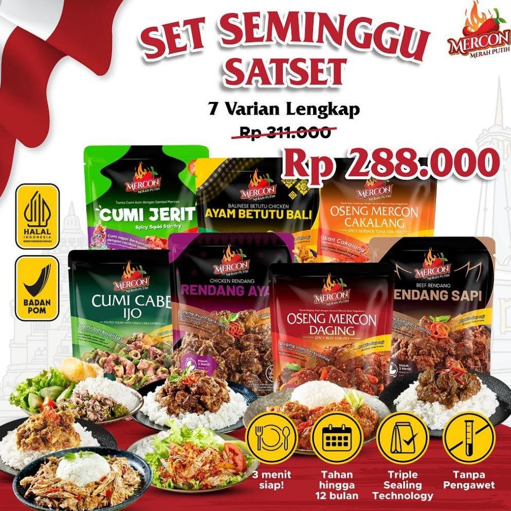 

TERMURAH [ BELI 4 GRATIS 3 ] Set Seminggu Satset 7 Pack All Varian Best Seller - MERCON MERAH PUTIH/OMD-OMC-CCI-CJ-RA-RS-ABB Siap kirim