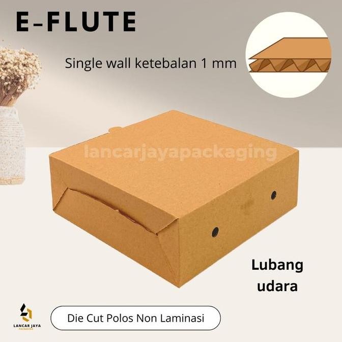 E-FLUTE Box Kardus Corrugated Kotak Nasi Packaging Hampers 20x20x7 cm