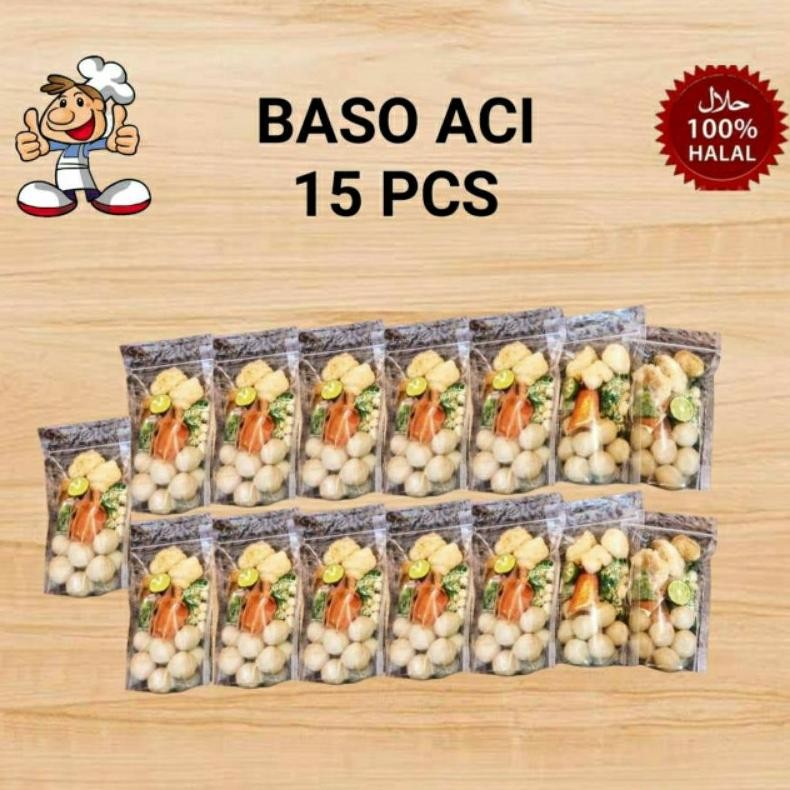 

TERMURAH Paket Baso Aci instan Isi 15 pcs plus gratis basreng 1pcs/ Promo Bakso Aci Paket 15 Pcs Siap kirim