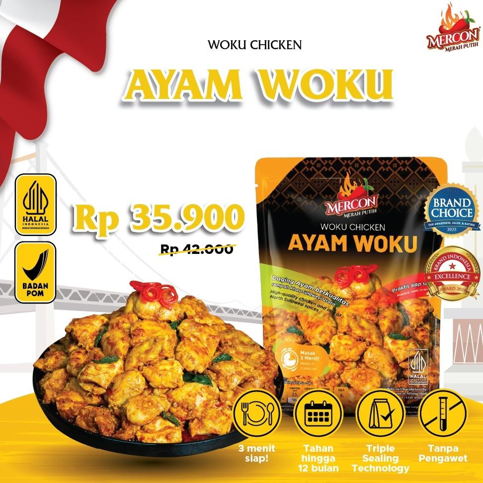 

READY STOK [NEW] Mercon Merah Putih - Satuan || Ayam Woku Siap kirim