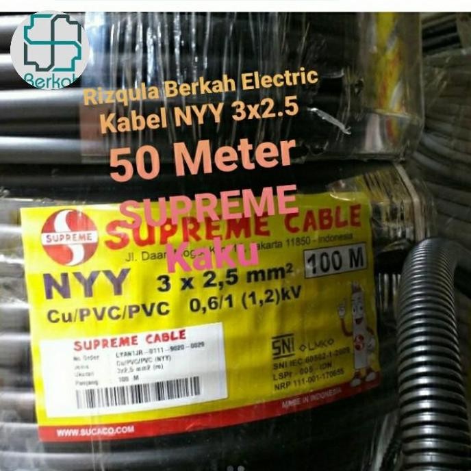 Promo Kabel NYY 3x2.5 SUPREME 50 Meter/Kabel Nyy 3x2,5 Supreme 50 Meter. COD