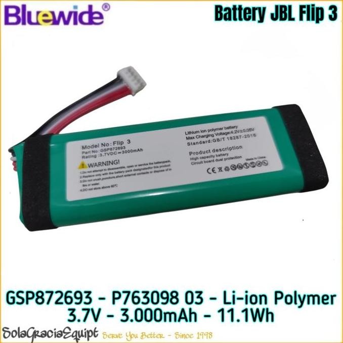 NEW Batre / Baterai / Battery JBL Flip3 / Flip 3 GSP872693 - 3.7V 3.000mAh
