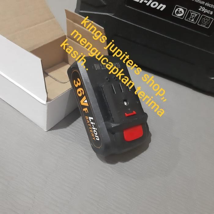 FMT Ecer JLD ( MESIN - CHARGER - BATRE ) BOR BATRAI 10MM 13MM HAMMER CORDLESS CORLESS 36VOLT 36V CAS