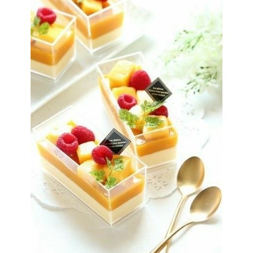 1 pc Jelly Cup / Gelas Puding Persegi Panjang / Cup Puding / Akrilik /Gelas Puding/Cup Sauce/Gelas P