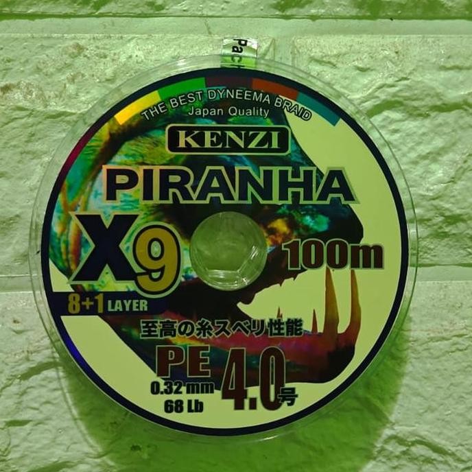 Terbaik | Senar Pe 4.0 Kenzi Piranha X9 100M Multicolor | 100% Ori